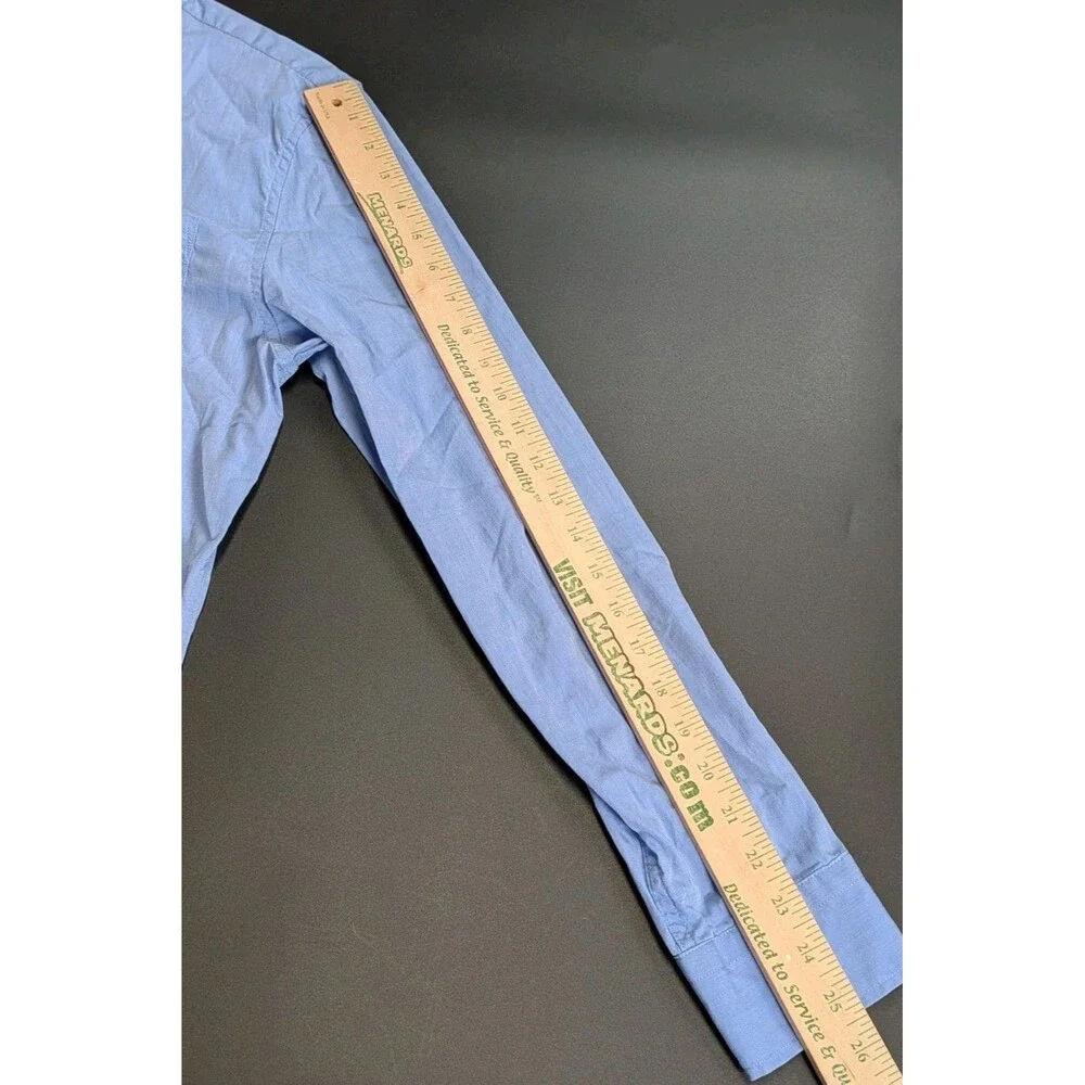 Banana Republic‎ Grant Slim Shirt Mens Medium Light Blue Luxe Stretch Poplin